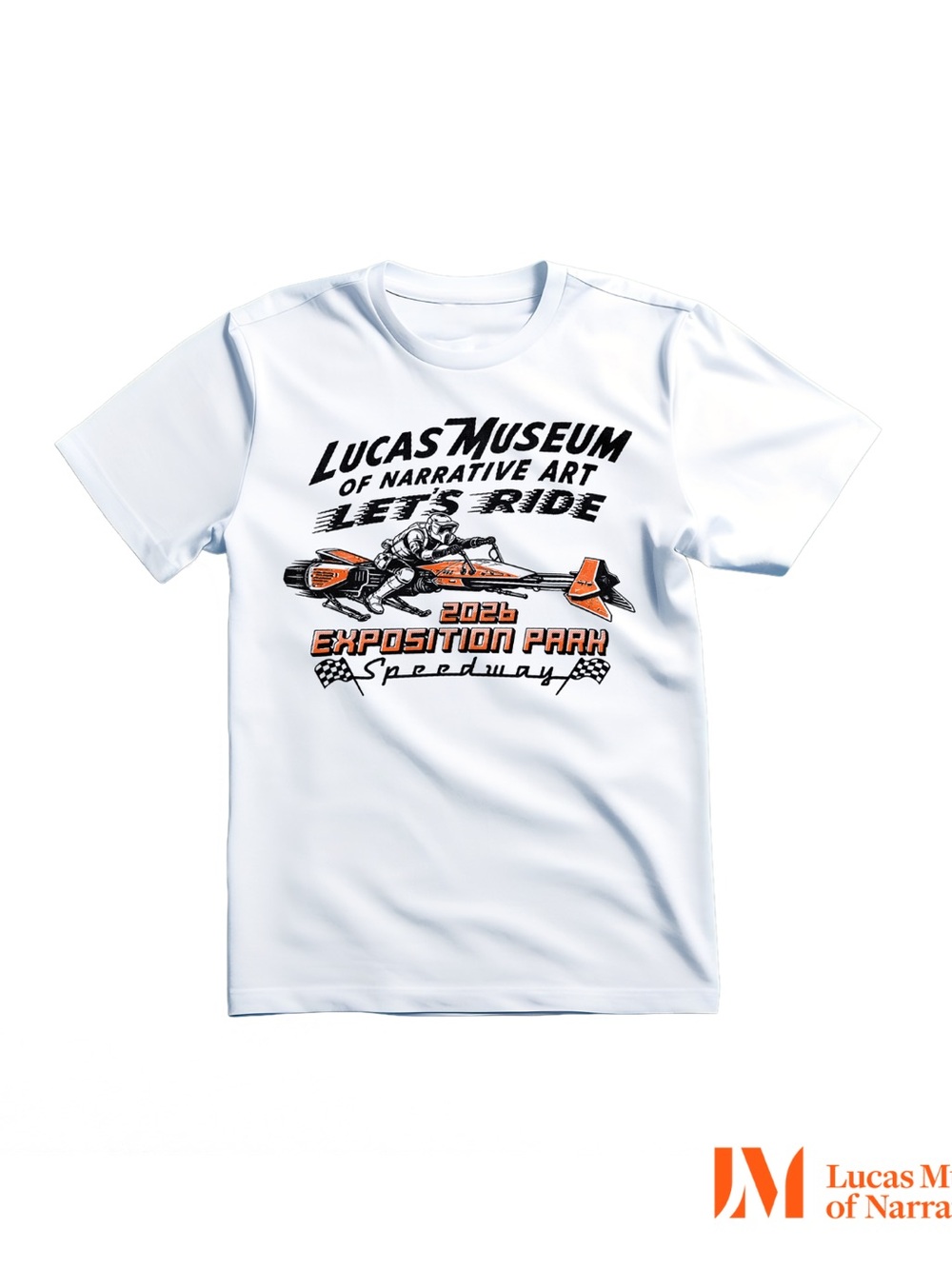 Lucas Museum White 'Let's Ride' Graphic Tee